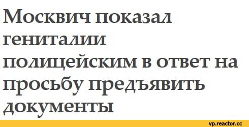 ﻿Москвич показал гениталии
полицейским в ответ на просьбу предъявить документы,всё плохо,все плохо (и саловатно),фэндомы,полиция,разная политота