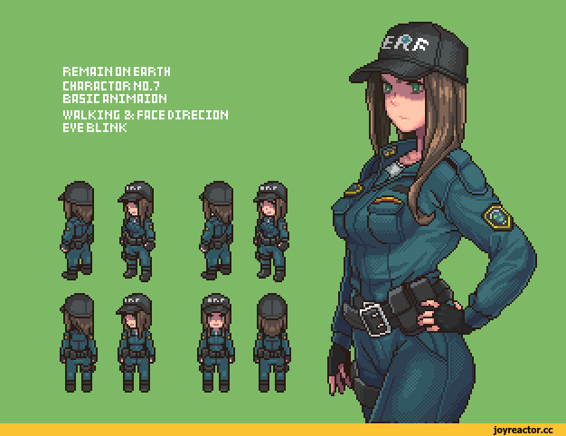 ﻿REMAIN DN EARTH CHARACTER HD.7 BASIC ANIMAIDN
WALKING Э-: FACE DIRECIDN EVE BLINK,@umaaaaaa,Pixel Art,Пиксель Арт, Пиксель-Арт